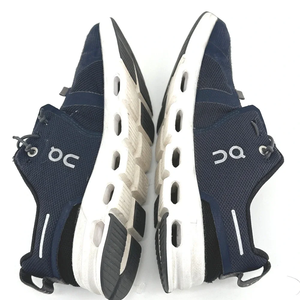 On Cloud Running Shoes Kids 3.5Y Navy Blue Solid Low Top Modern Sneakers